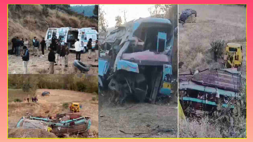 गुजरात में दर्दनाक सड़क हादसा : तीर्थयात्रियों से भरी बस गिरी खाई में, पांच की मौत, 17 गंभीर रूप से घायल