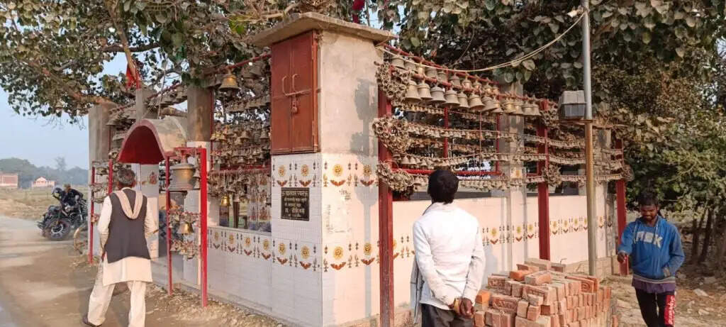 मीरगंज: पहलवान बीर बाबा धाम में चोर ले उड़े घंटे-दानपेटी और 25 हजार नगदी