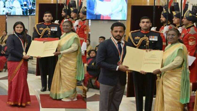 Khel Ratan Award : मनु भाकर और डी गुकेश समेत 4 खिलाड़ियों को मिला खेल रत्न अवॉर्ड, 34 खिलाड़ियों को मिला अर्जुन पुरस्कार